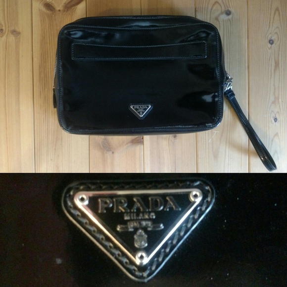 Prada Patent Leather Bag - Black w/Red Geometric - Picture 7 of 8